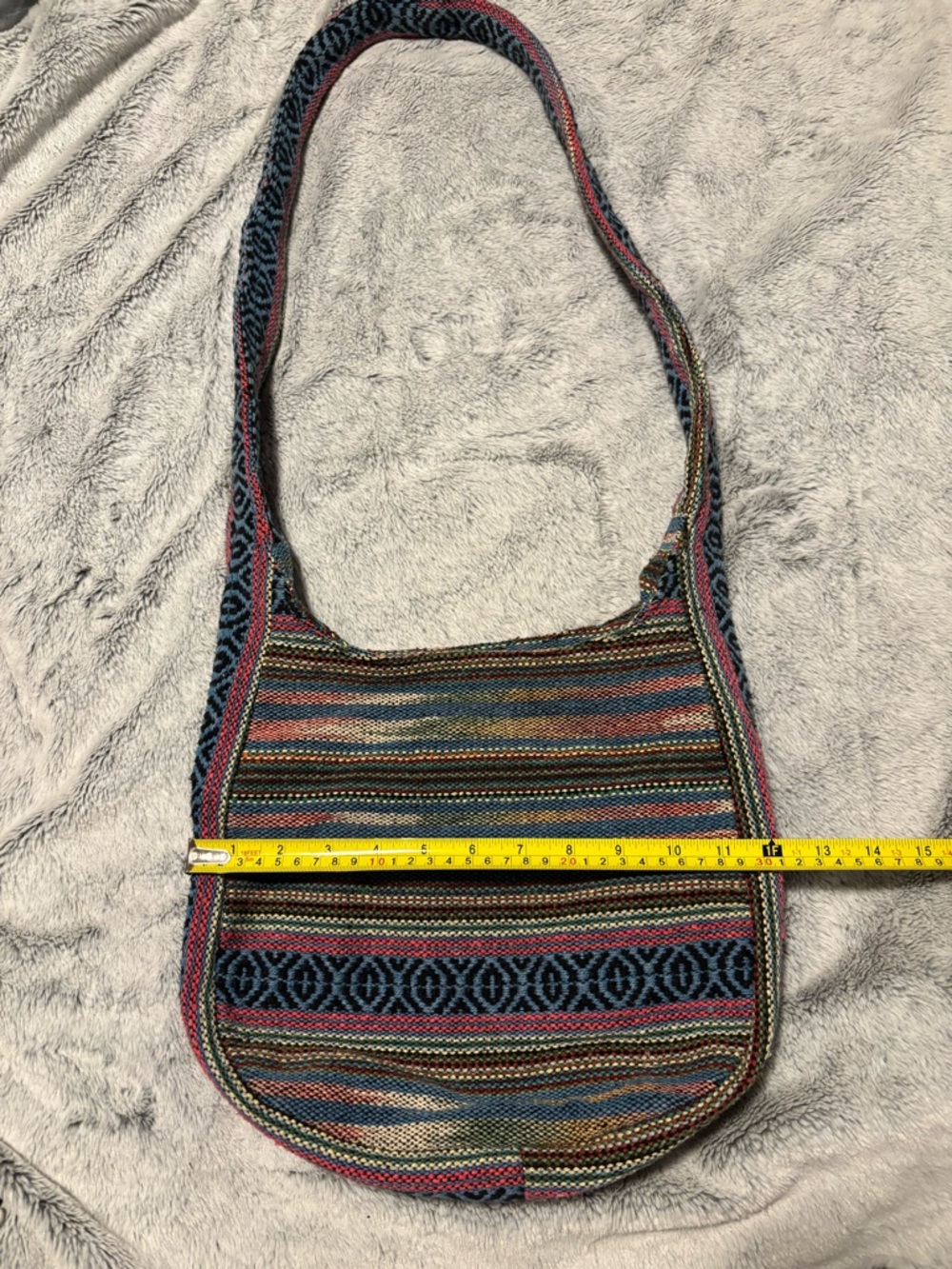 Handwoven Multicolor Striped Shoulder Bag - Boho Tote - Picture 3 of 10